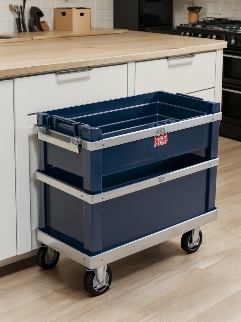 Opt for compact and multi-functional tool storage solutions, such as a rolling tool cart or a portable toolbox with compartments.
