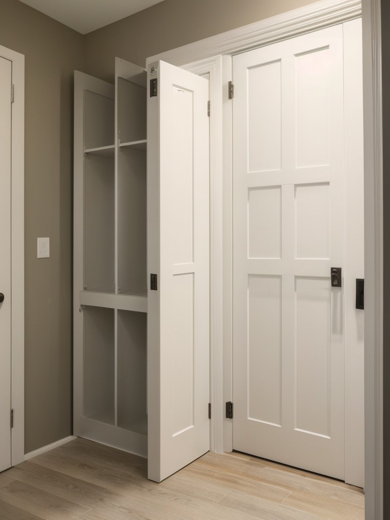 Utilize the space behind doors by installing hooks or over-the-door organizers for smaller tools.