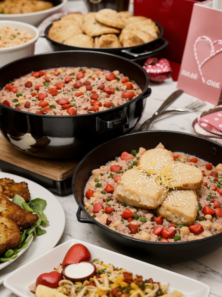 Coordinate a Valentine's Day potluck dinner where residents can share their favorite romantic recipes.