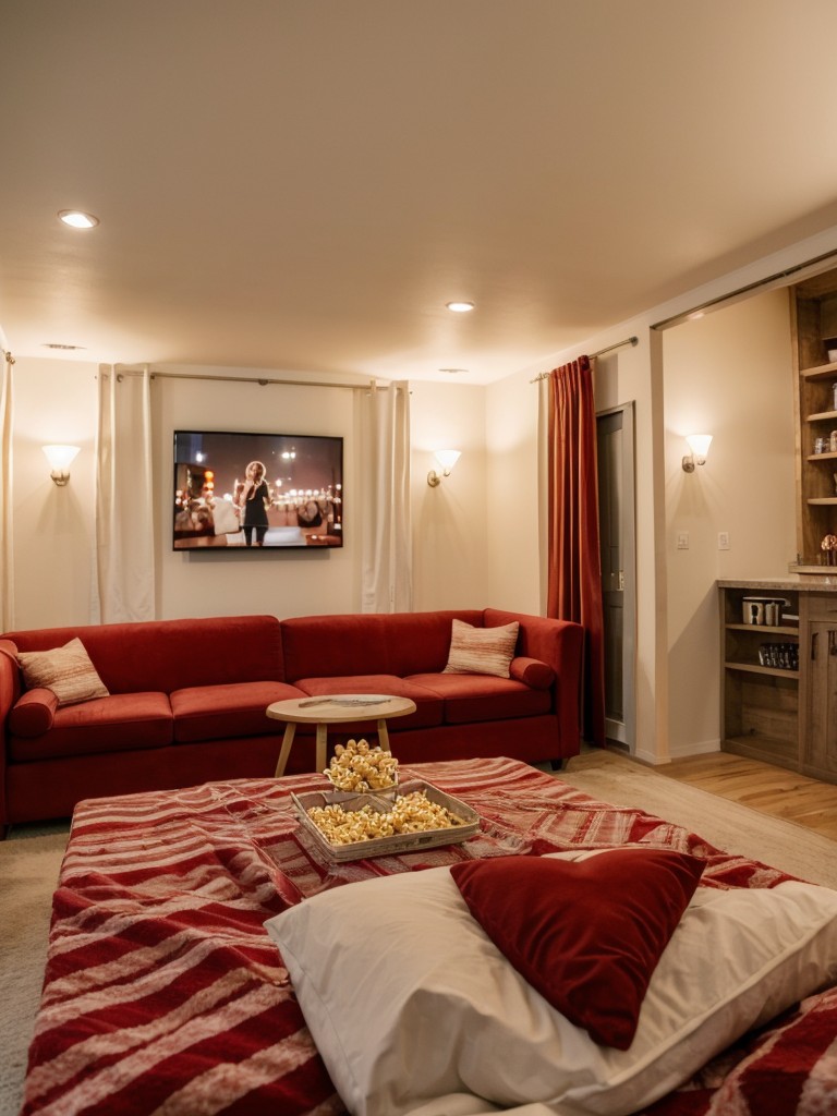 Organize a Valentine's themed movie night, complete with a cozy blanket fort and popcorn bar.