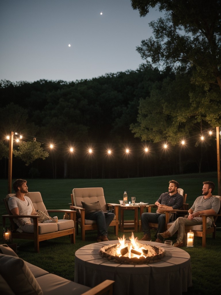 Set up a cozy outdoor movie night under the stars, featuring a romantic film and cozy seating arrangements for couples.