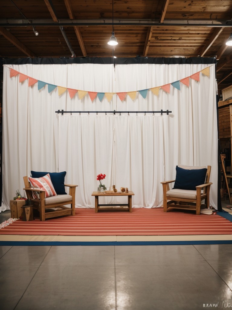 Set up a DIY photo booth area with props and a backdrop to capture fun and memorable moments.