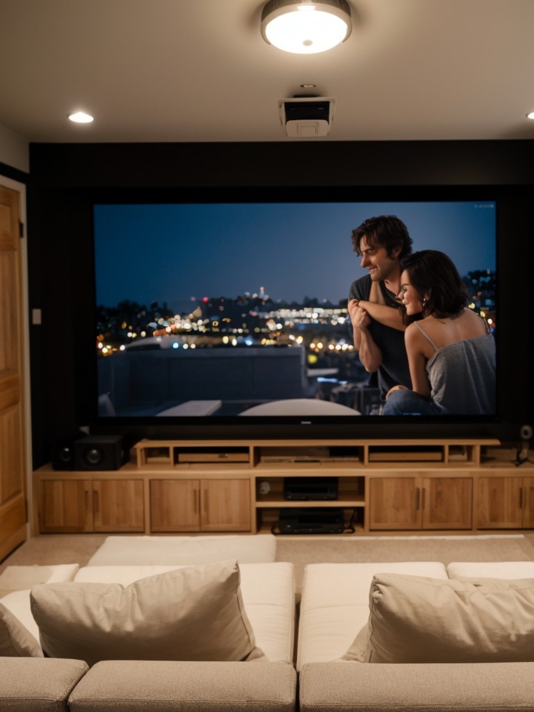 Set up a mini home theater experience with a projector and your favorite romantic movies.