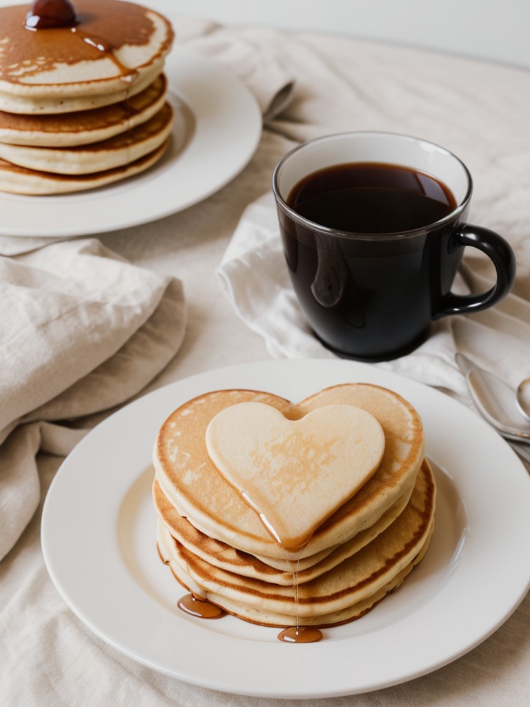 Surprise your partner with a breakfast in bed, complete with heart-shaped pancakes and freshly brewed coffee.