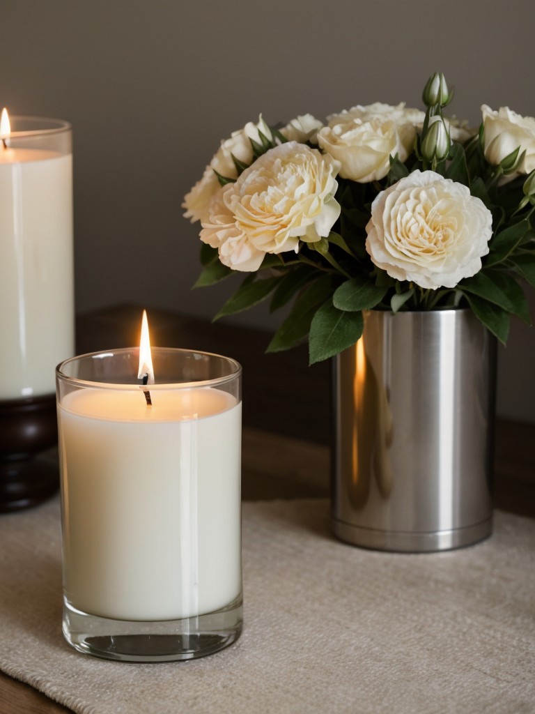 Create a romantic atmosphere with soft lighting, scented candles, and fresh flowers.