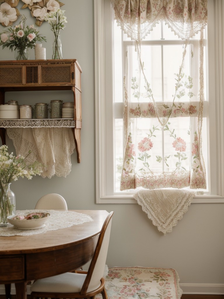 Use vintage-inspired textiles like lace, floral patterns, and embroidered fabrics to infuse your studio apartment with a romantic, feminine atmosphere.