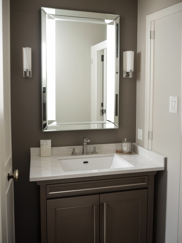 Use mirrors strategically to reflect light and make smaller spaces appear more spacious and bright.