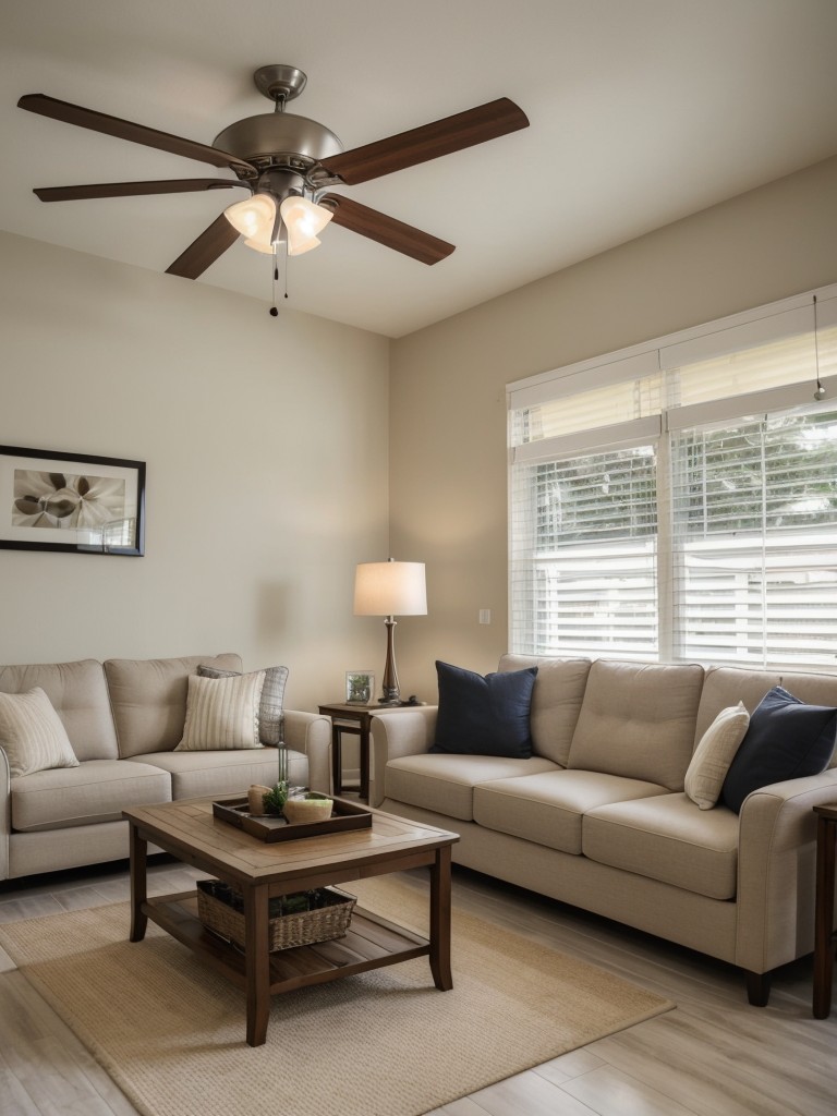 Ceiling fans with built-in cooling options for apartments without central air conditioning.