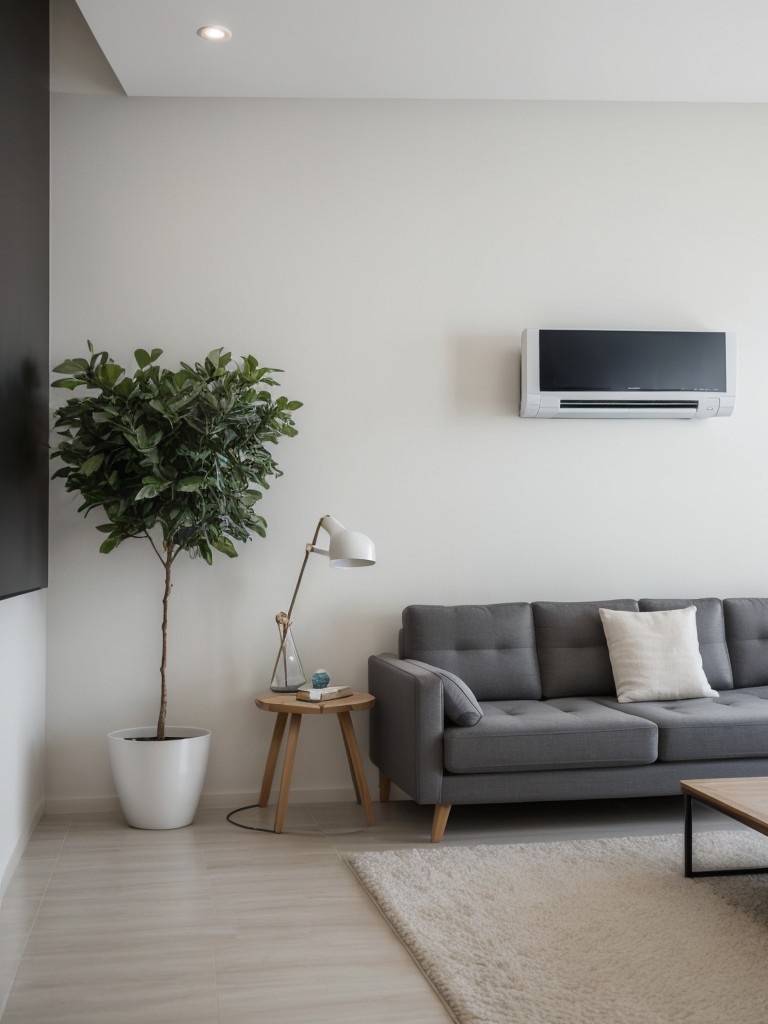 Efficient and sleek wall-mounted air conditioning units that blend seamlessly with your apartment decor.