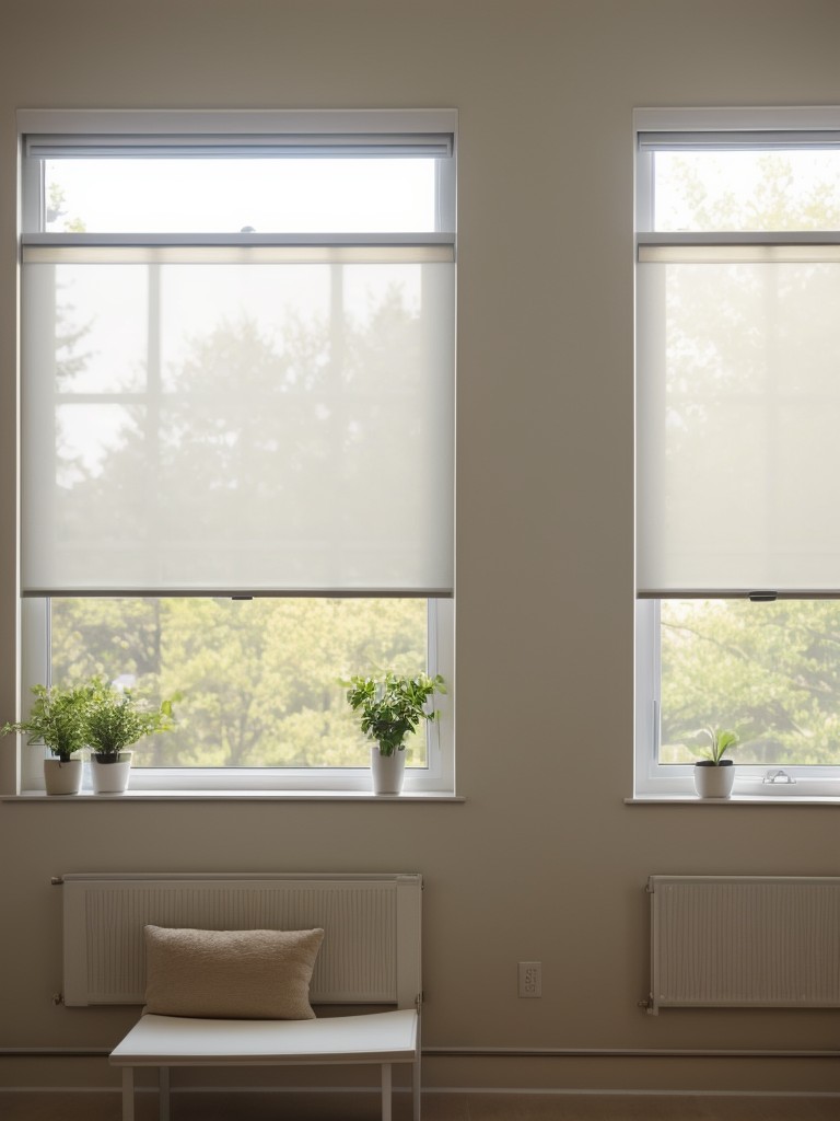 Energy-saving window film or shades to block sunlight and reduce the heat gain in your apartment.