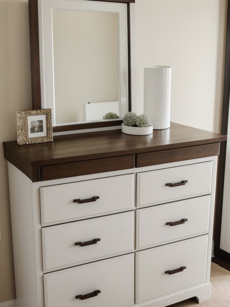Replacing outdated or mismatched hardware on dressers or cabinets with budget-friendly options for an instant bedroom upgrade.