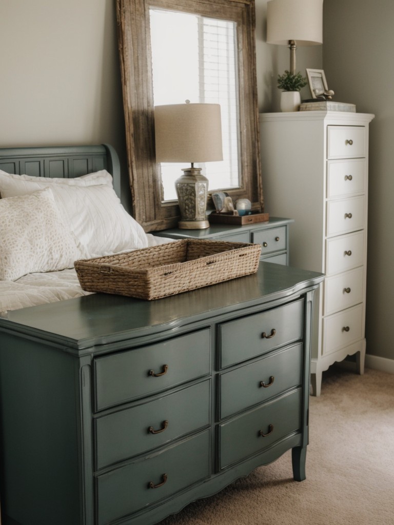 Secondhand or thrifted furniture can be a budget-friendly option while adding character and unique charm to your bedroom design.