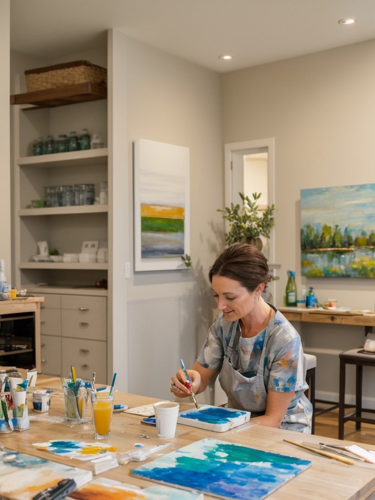 Organize a paint and sip event, where residents can enjoy a step-by-step painting tutorial while sipping on their favorite beverages.