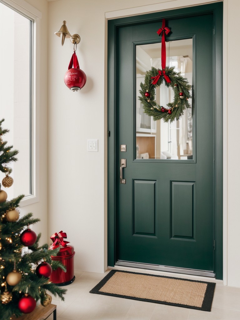 Hang a collection of jingle bells of various sizes from your apartment door to create a cheerful sound every time it opens.