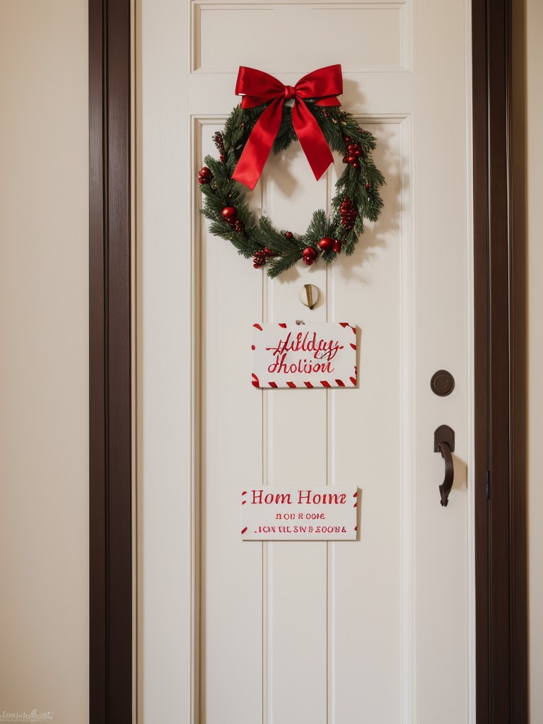 Hang a personalized sign on your apartment door with a cheerful holiday message and your family's name for a unique touch.