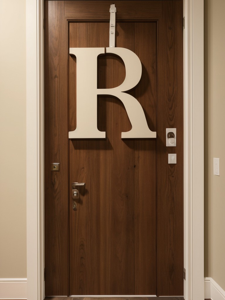 Personalize your apartment door with oversized wooden letters that spell out a holiday message or your family name.