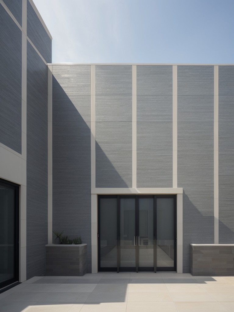 Consider using textured or patterned tiles on the facade to create visual interest.