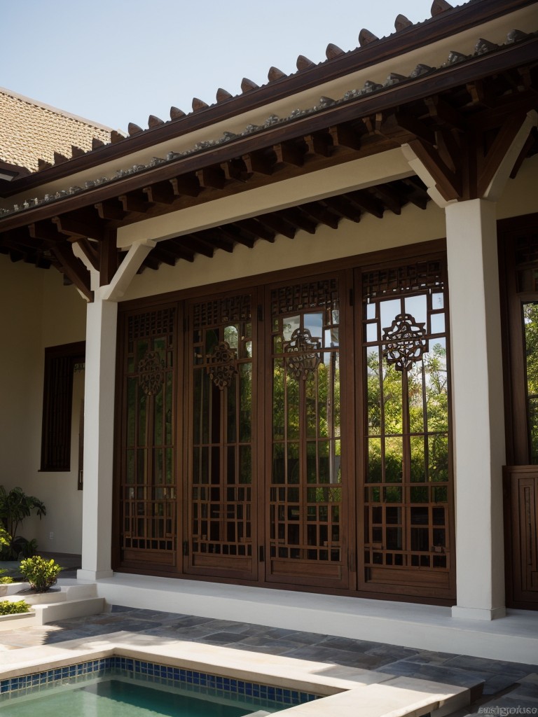 Incorporate traditional Filipino architectural elements such as capiz shell windows or filigree screens into the exterior design.