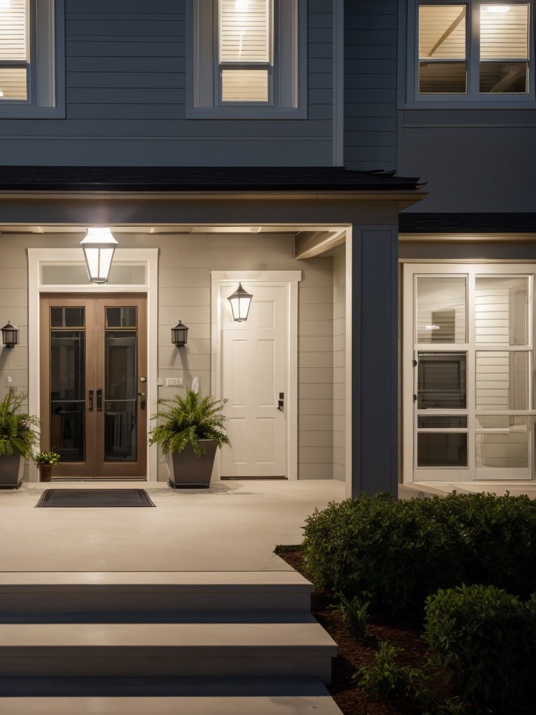 Install outdoor lighting fixtures to enhance the aesthetic appeal and security of the apartment.