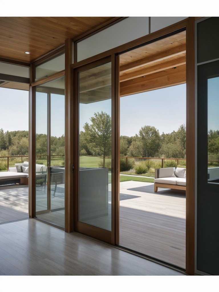 Use large windows or glass walls to create a seamless connection between the interior and exterior spaces.