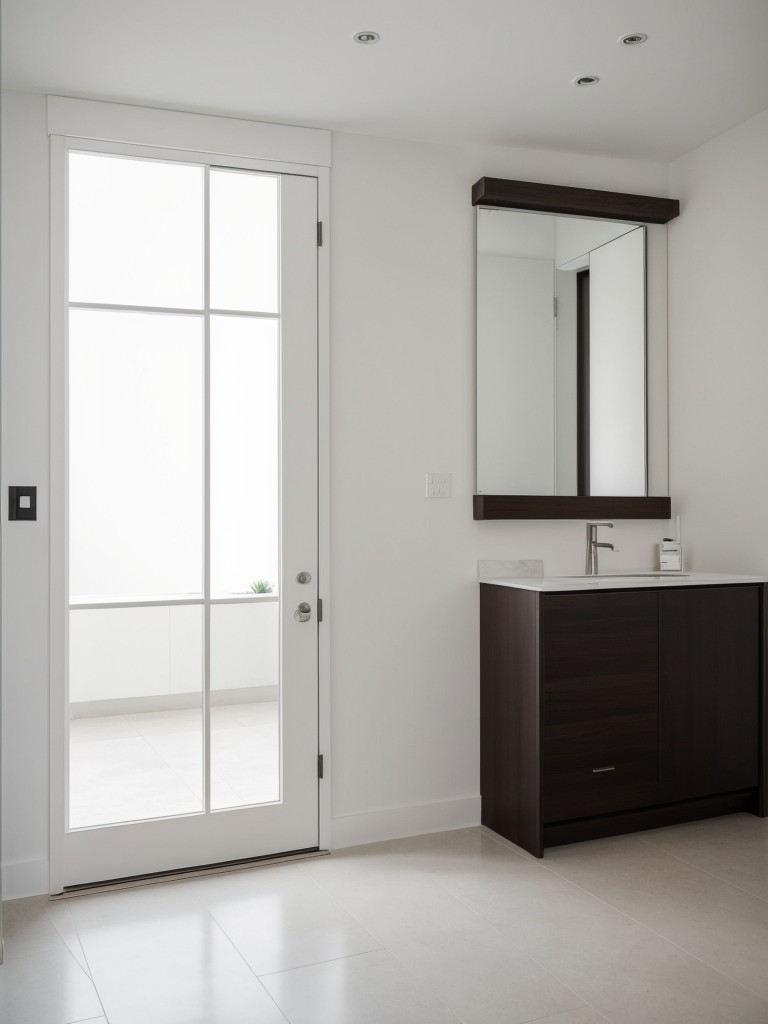 Showcasing a minimalist design with a clean and simple front door, devoid of any adornments.