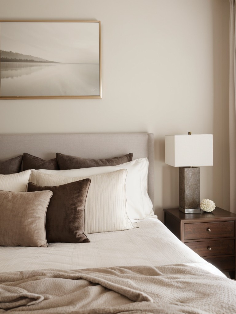 Create a stylish and cozy bedroom retreat with a statement headboard, soft lighting, and plush bedding.