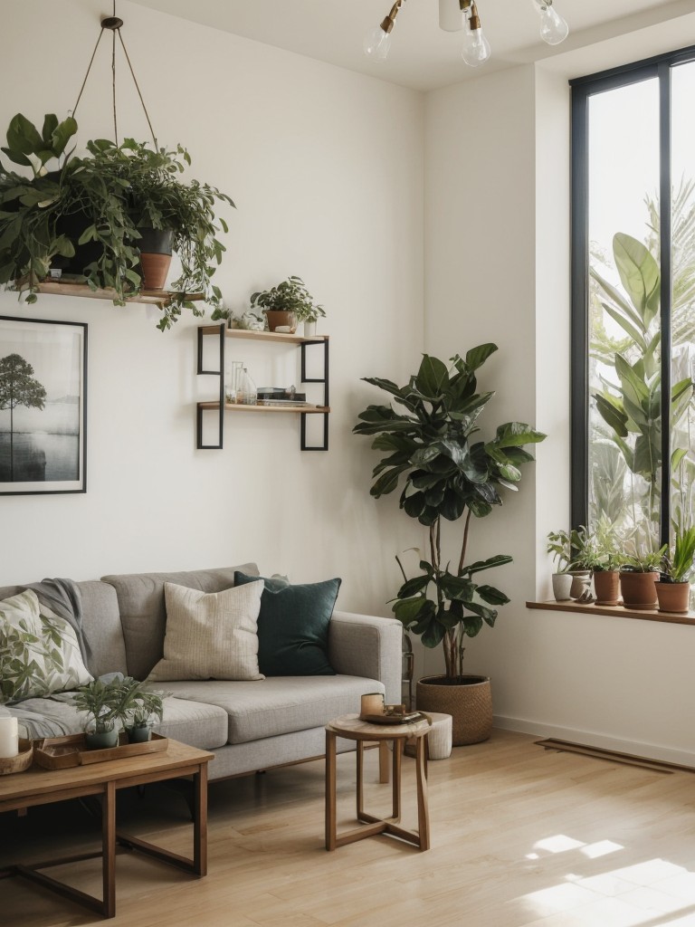 Incorporate elements of nature, such as indoor plants and natural materials, to bring a fresh and calming atmosphere into the apartment.