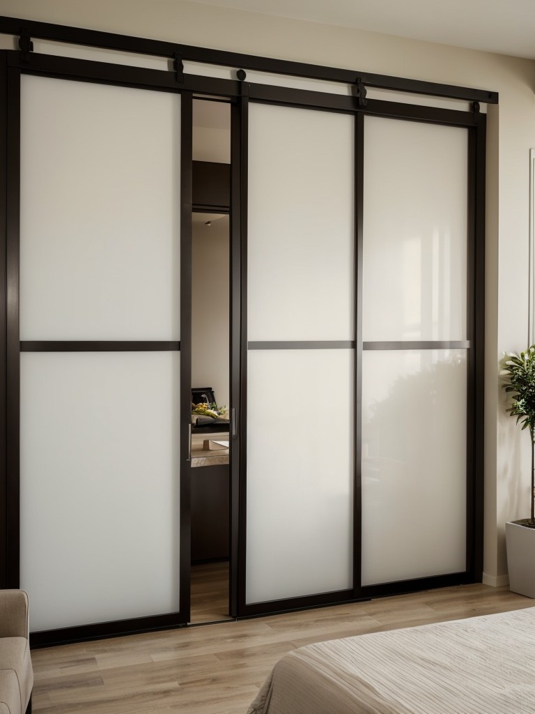 Utilize sliding doors or room dividers to create flexible and customizable spaces within the apartment.