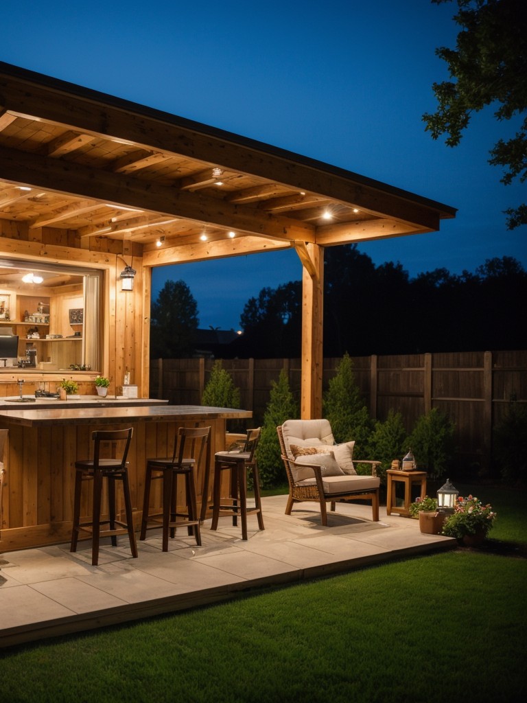 Outdoor movie night with a popcorn bar and cozy seating areas.