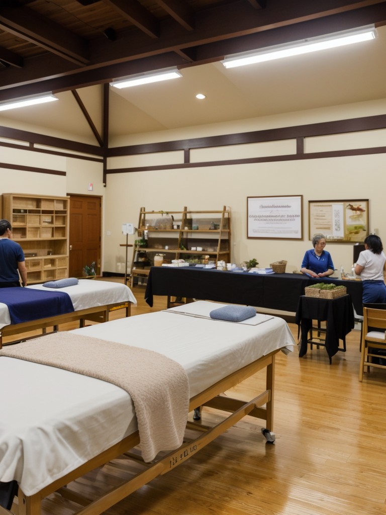 Wellness fair featuring local vendors offering services such as massages, acupuncture, and health screenings.