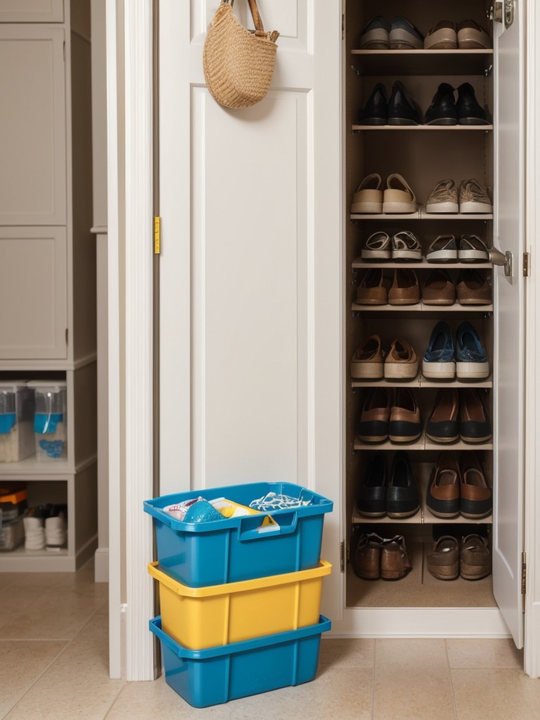 Utilize over-the-door shoe organizers for more than just shoes  they're perfect for organizing cleaning supplies, crafts, and more.