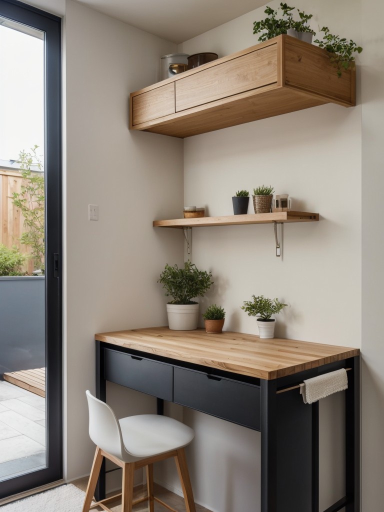 Opt for small-scale furniture and clever storage solutions to make the most out of a compact apartment patio.