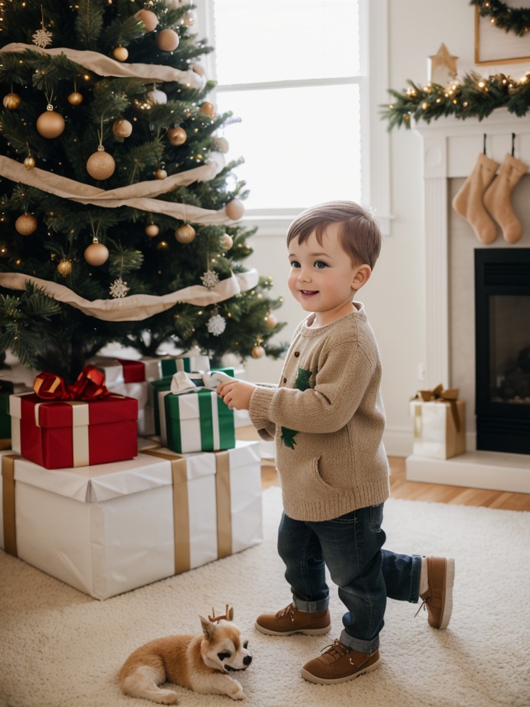 Apartment Christmas tree ideas for families with young children, featuring non-breakable ornaments and childproof tree decorations.