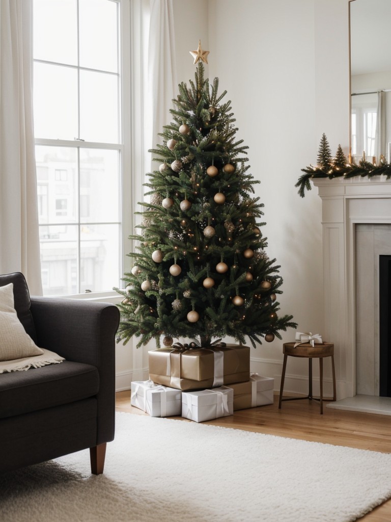 Apartment Christmas tree ideas for minimalists, highlighting chic and simplistic tree designs.