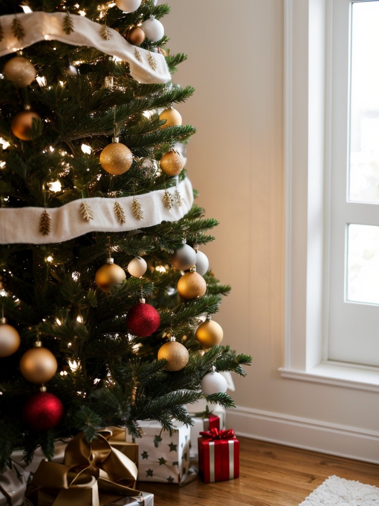 Apartment Christmas tree ideas on a budget, using affordable ornaments, DIY garlands, and secondhand tree options.