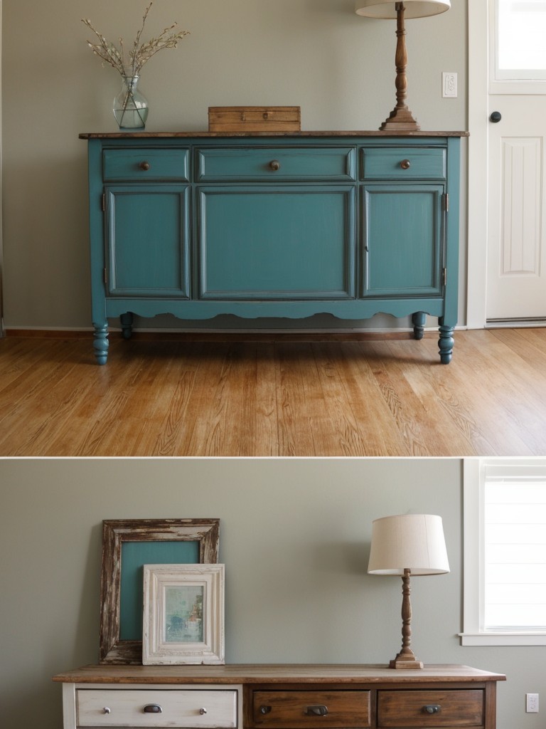 Consider repurposing or upcycling old furniture by giving it a fresh coat of paint or reupholstering it to match your desired aesthetic.