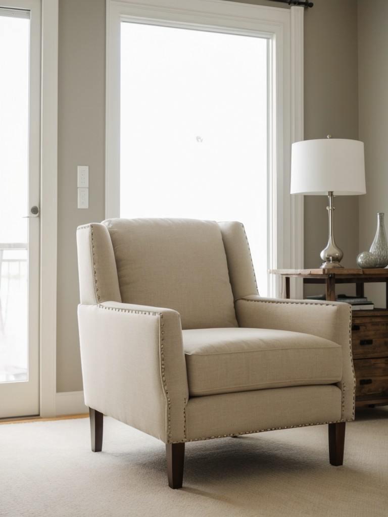 Create a focal point in the room with a statement piece like a budget-friendly accent chair or a DIY art project.