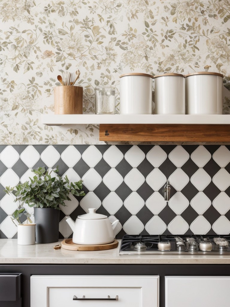 Use budget-friendly DIY projects, such as removable wallpaper or adhesive tile stickers, to add visual interest to feature walls or backsplashes.