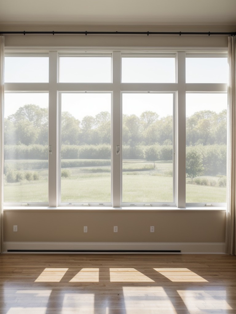 Utilize natural light by choosing sheer curtains or blinds to brighten up your living space while maintaining privacy.