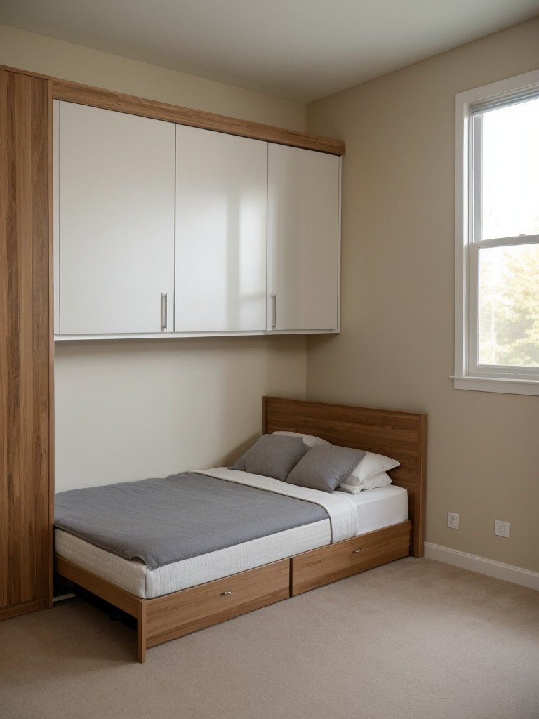 Consider installing a space-saving murphy bed that can be folded into the wall when not in use.