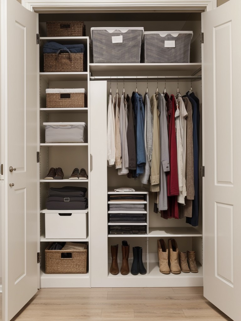 Install a closet organization system to maximize storage efficiency.