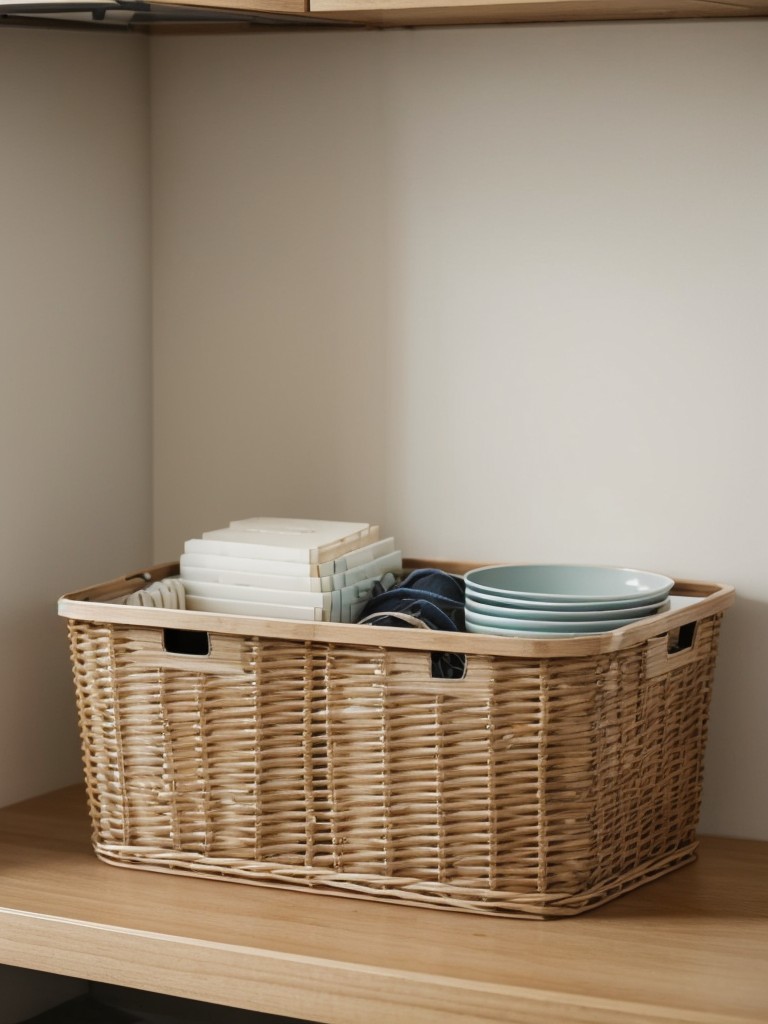 Invest in stylish storage bins or baskets to keep clutter at bay.