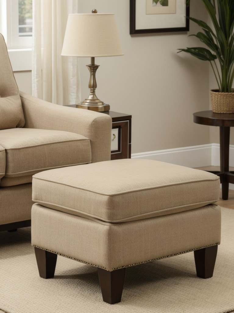 Place a small accent chair or ottoman that can double as a storage compartment.