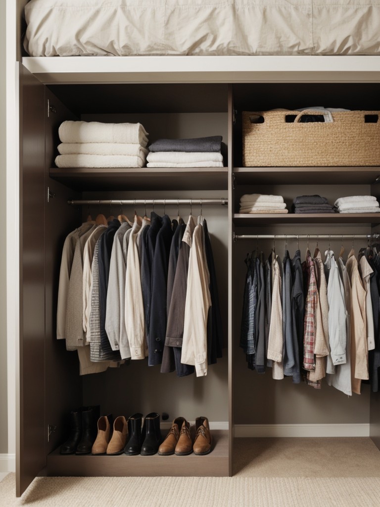 Use under-bed storage containers to keep off-season clothing and accessories neatly stored away.