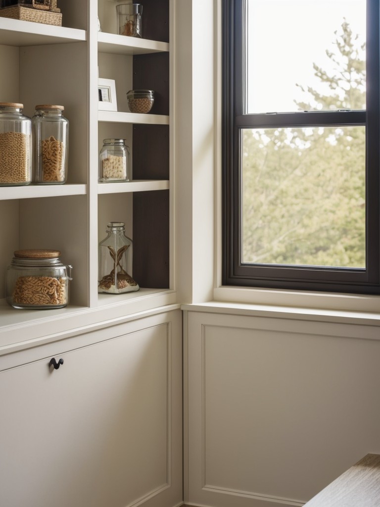 Utilize the space under windowsills as additional storage or display shelves.