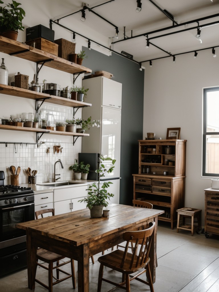 DIY enthusiast bachelor apartment ideas with a focus on repurposed furniture, handmade decor accessories, and a workshop space for projects.