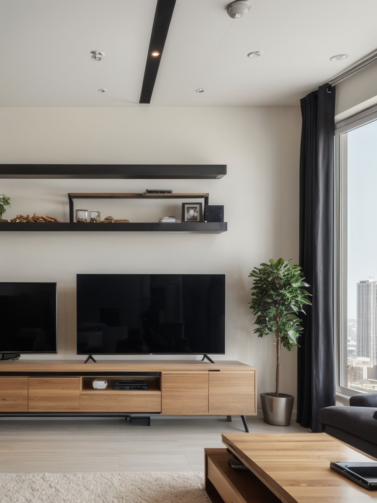 High-tech bachelor apartment ideas with smart home features, integrated entertainment systems, and modern gadgets for convenience and entertainment.