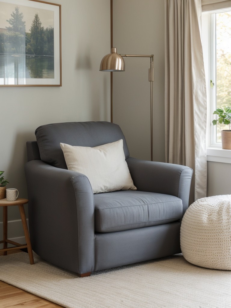 Adding a cozy reading nook with a comfortable chair or a bean bag for relaxation and leisure activities.