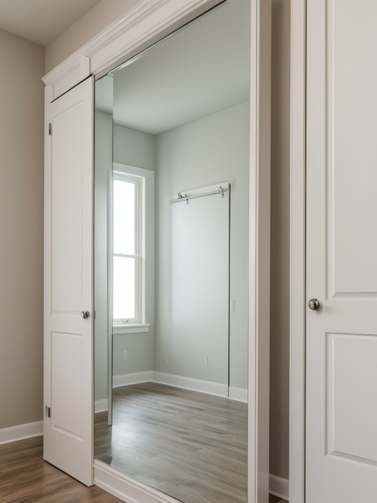 Incorporating mirror accents on closet doors or walls to create the illusion of a larger space.