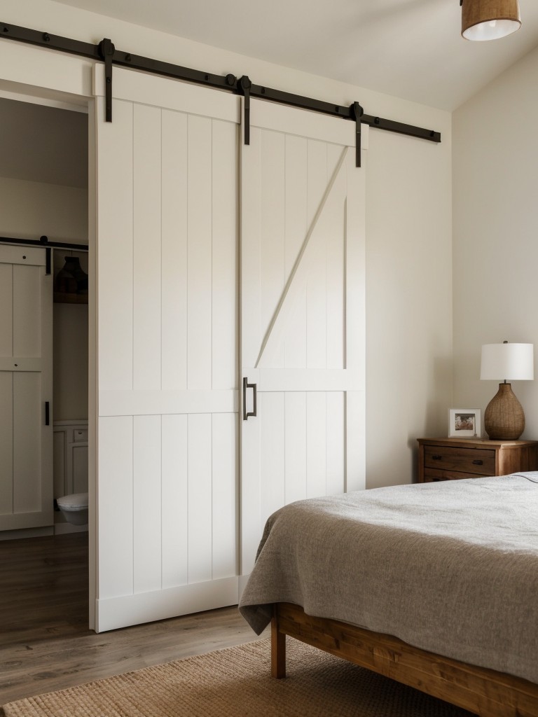 Incorporating a sliding barn door to separate the bedroom from the rest of the studio apartment, providing privacy when needed.